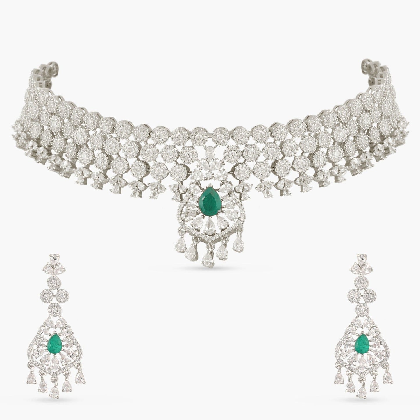 Radiant Floral CZ Choker Set