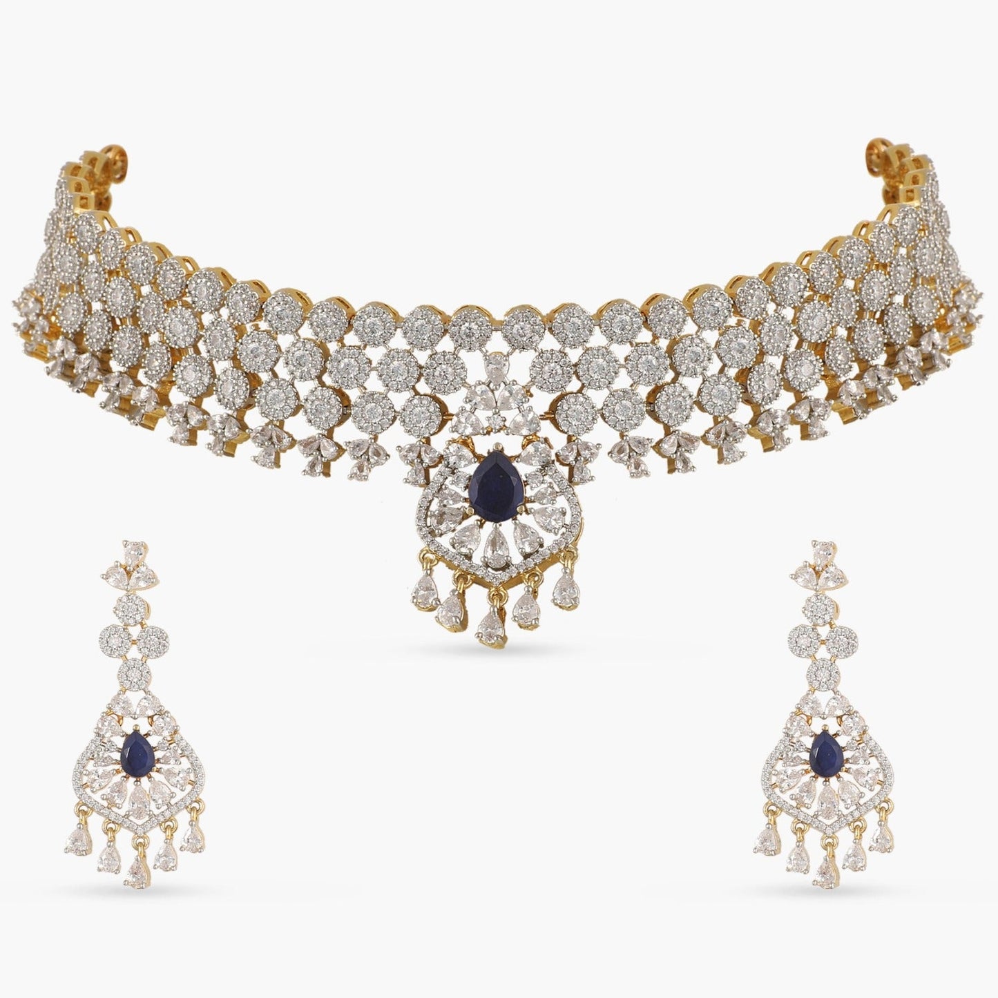 Radiant Floral CZ Choker Set